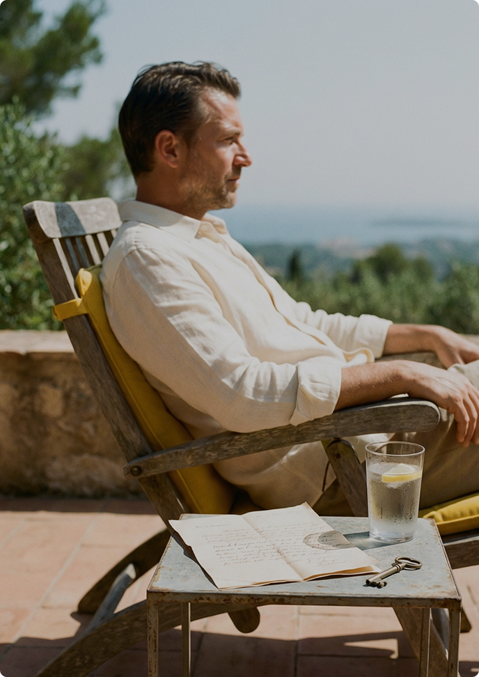 man on a chair